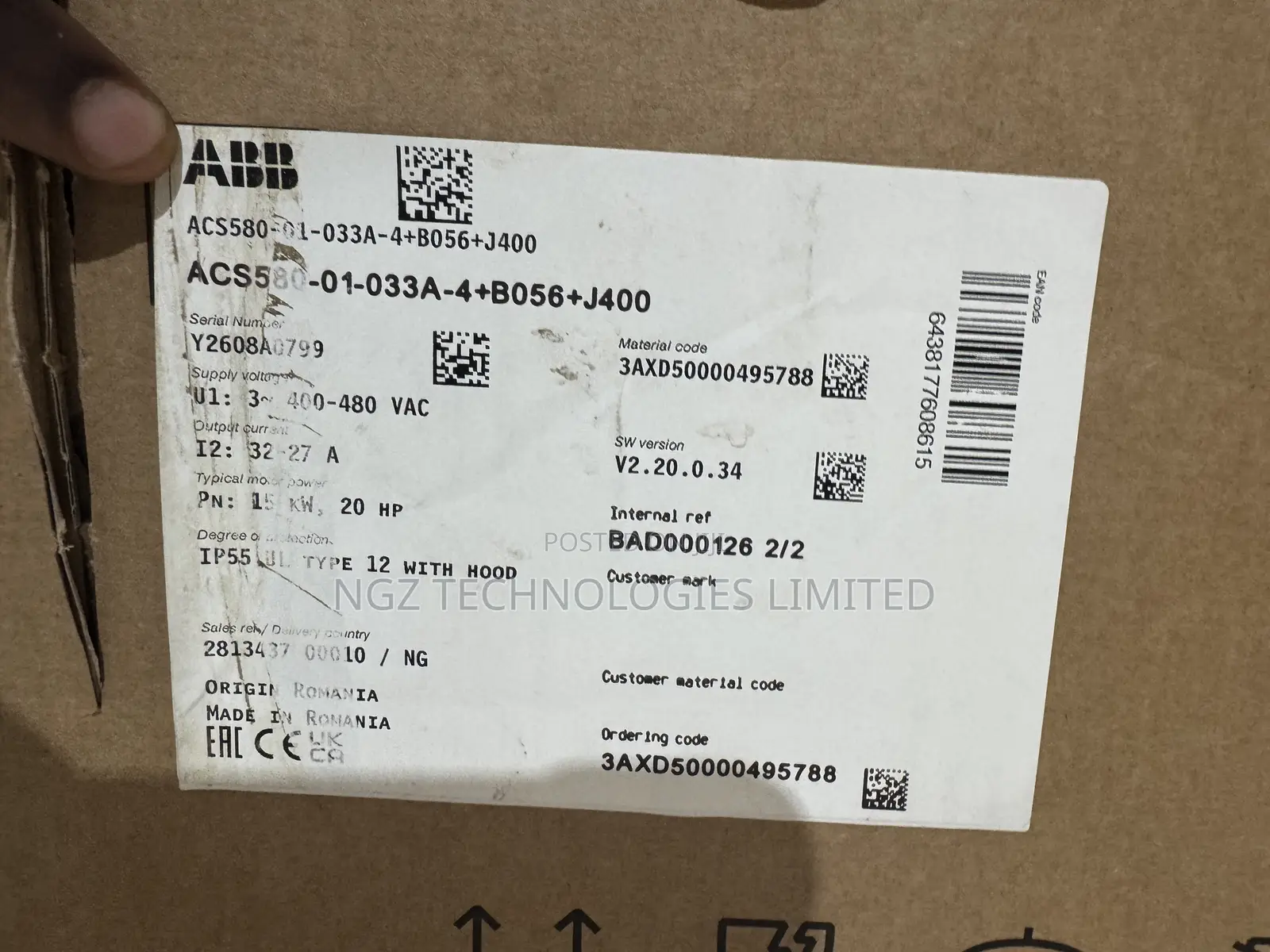 ABB 15kw 20hp AC Drive VFD