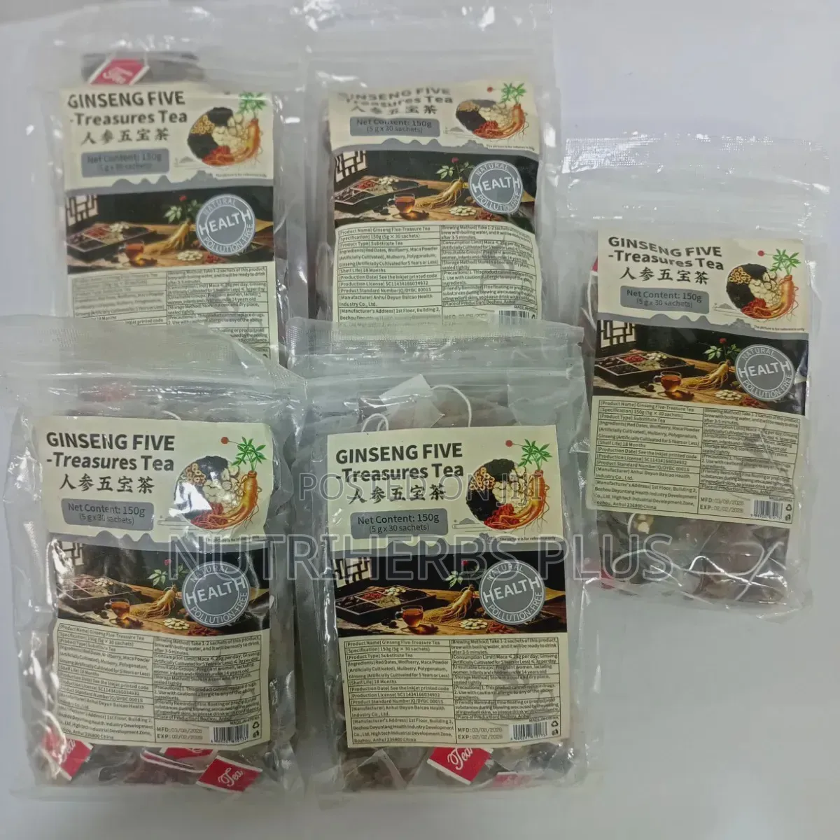 Ginseng Five Treasure Tea( Reduces Brain Inflammation)