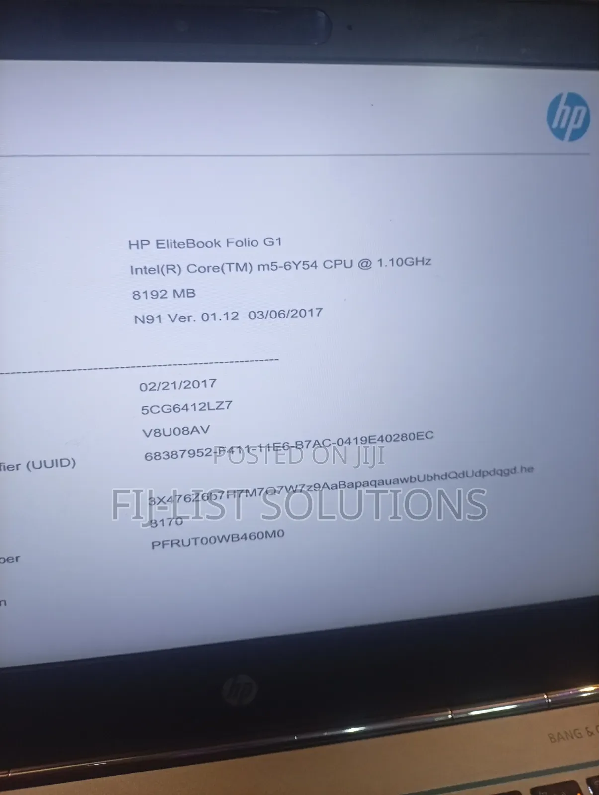 Laptop HP EliteBook Folio G1 8GB Intel Core M SSD 256GB