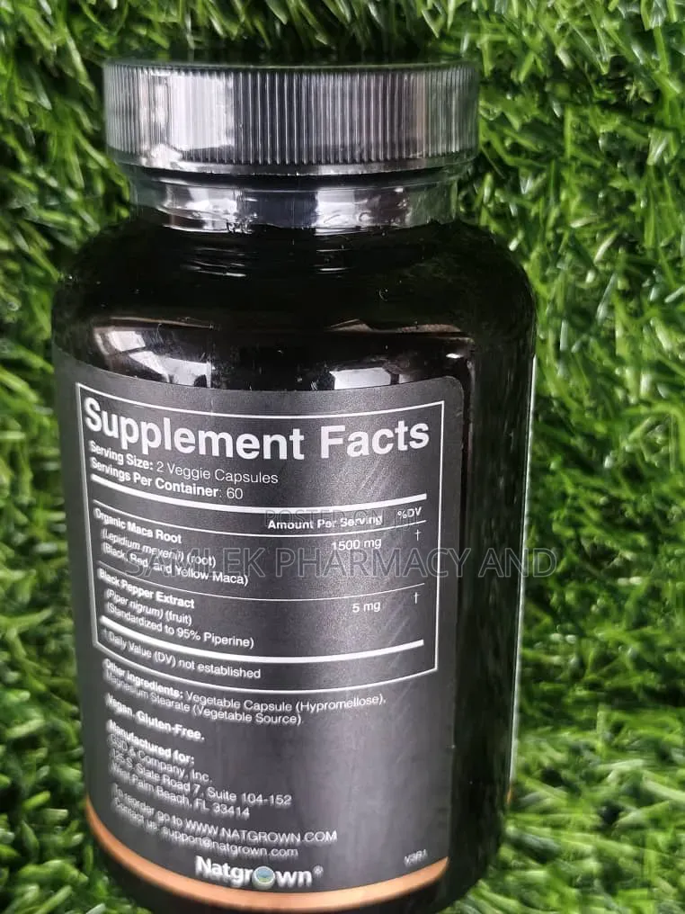 Natgrown Maca Root 1500mg Wit Black+Red+Yellow Peruvian Maca Root-120