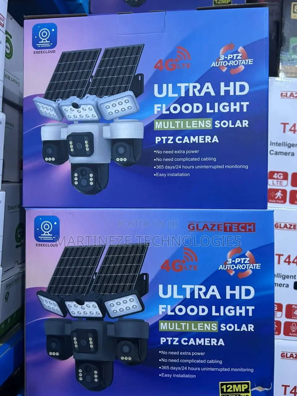 12MP Ultra HD Flood Light Triple Lens 4G PTZ Camera