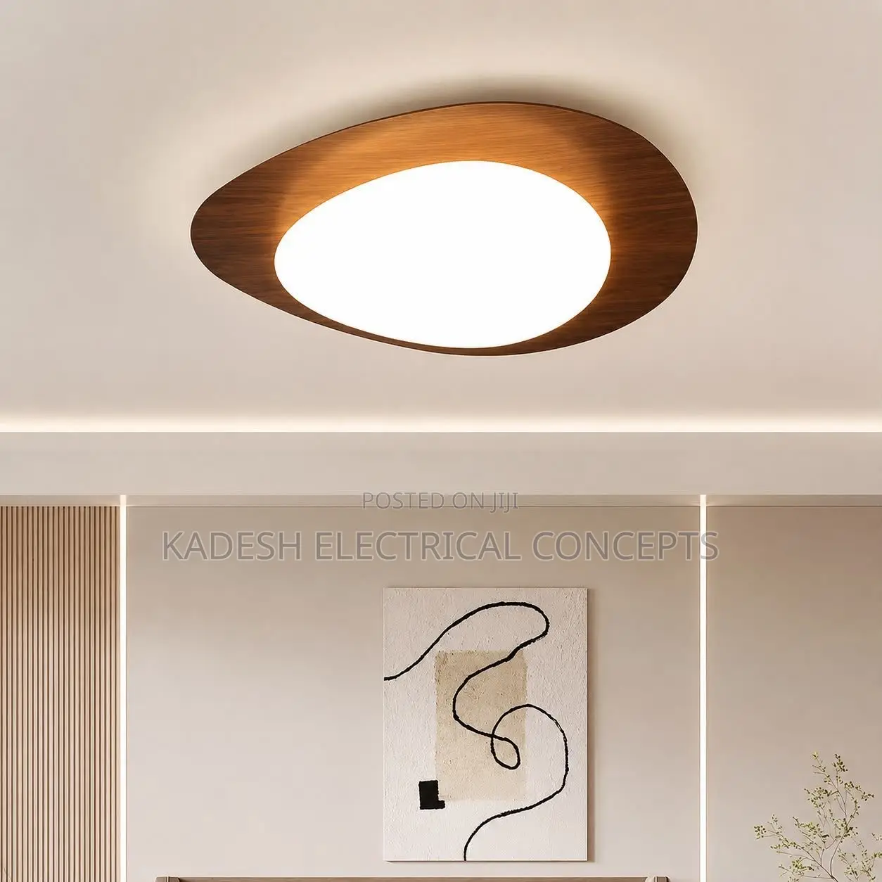 Pebble Ceiling Lamps Led Wood Modern RetroArt Acrylic Minimalist Light