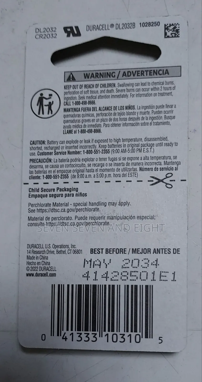 20 Units of Duracell CR2032 Lithium 3V Battery