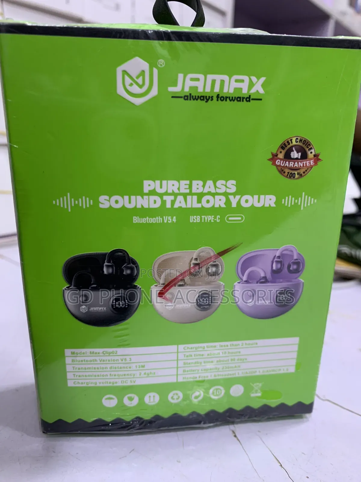 JAMAX Max-Clip02 Wireless Earclip Earbuds (Bluetooth 5.4)