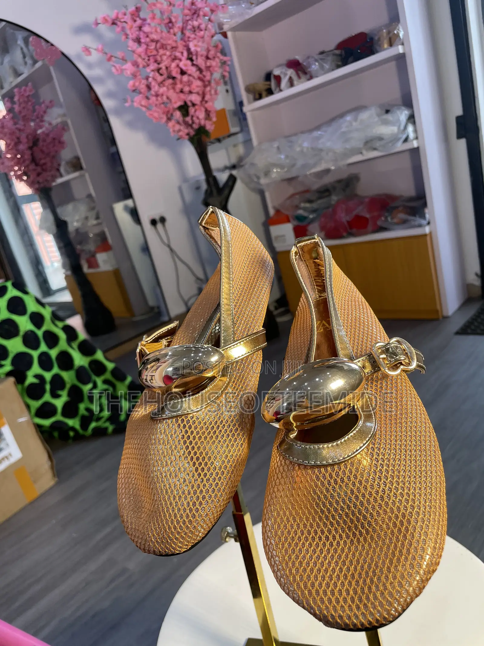 Brown With Gold Design Sandals