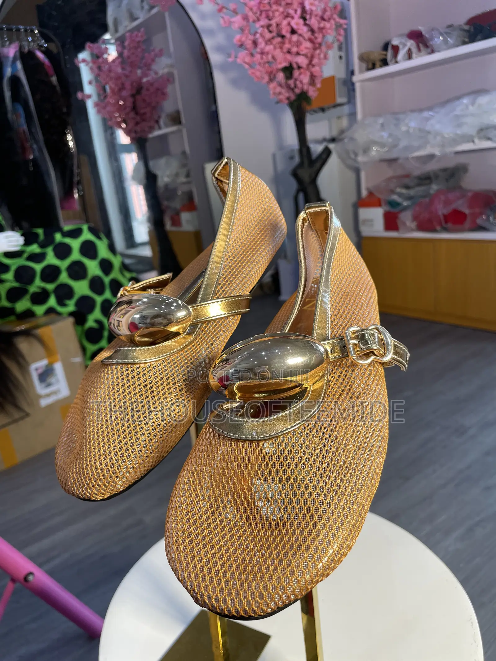 Brown With Gold Design Sandals