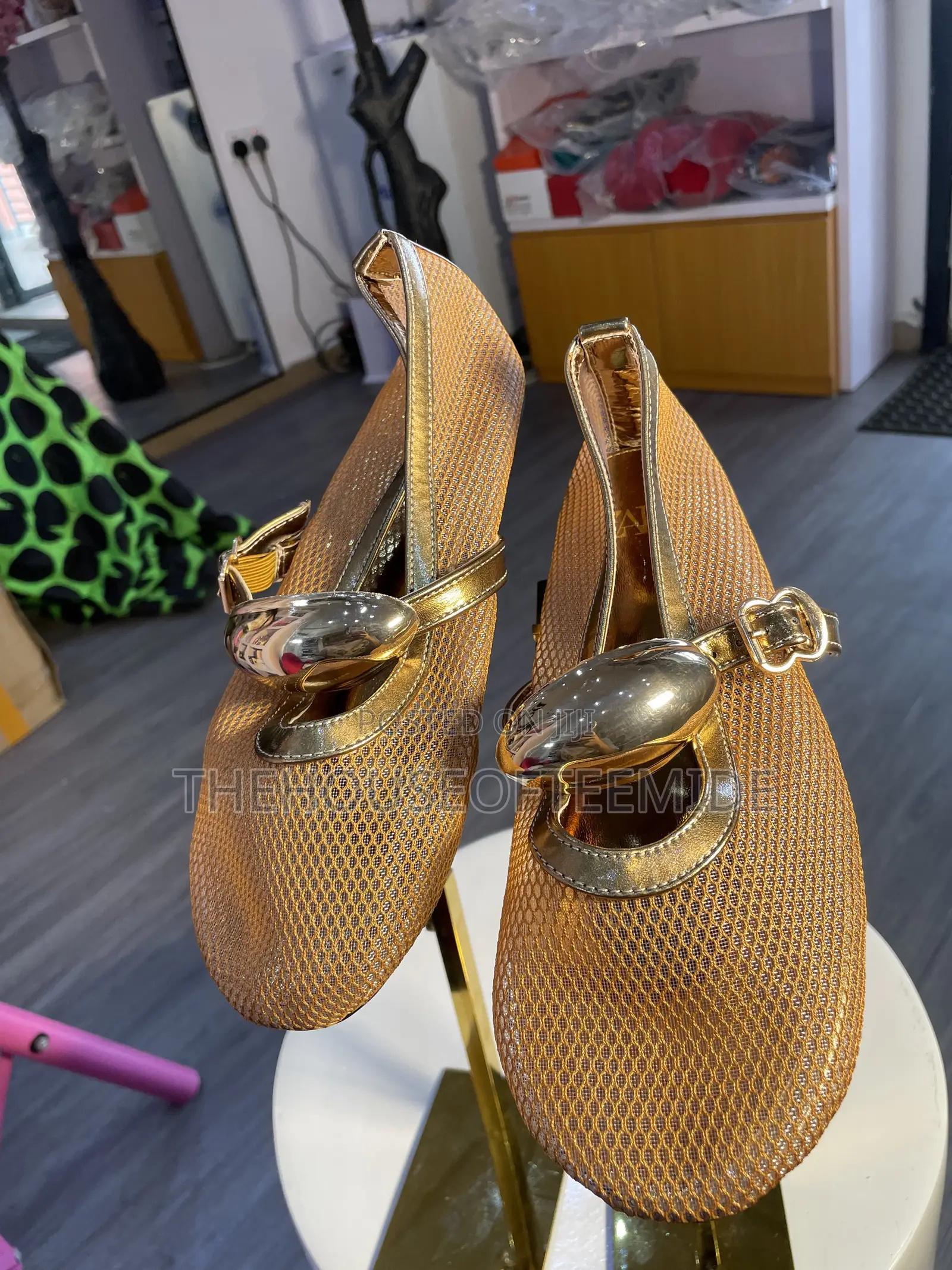 Brown With Gold Design Sandals