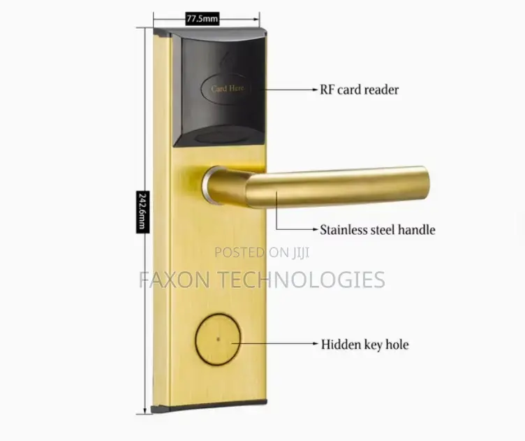 M1 Card Hotel Door Lock - Gold