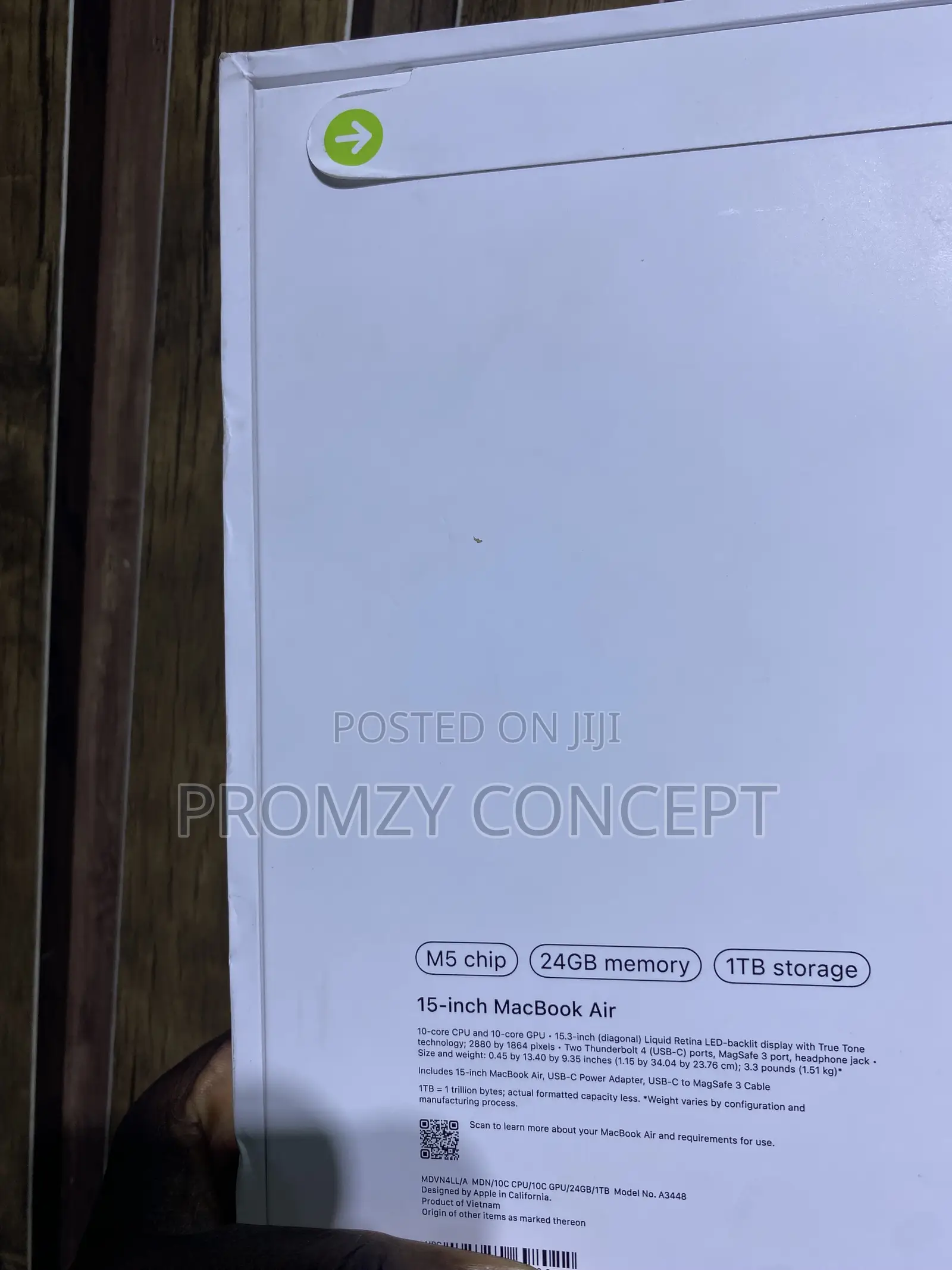 New Laptop Apple MacBook Air 2026 M5 24GB Apple M5 SSD 1T