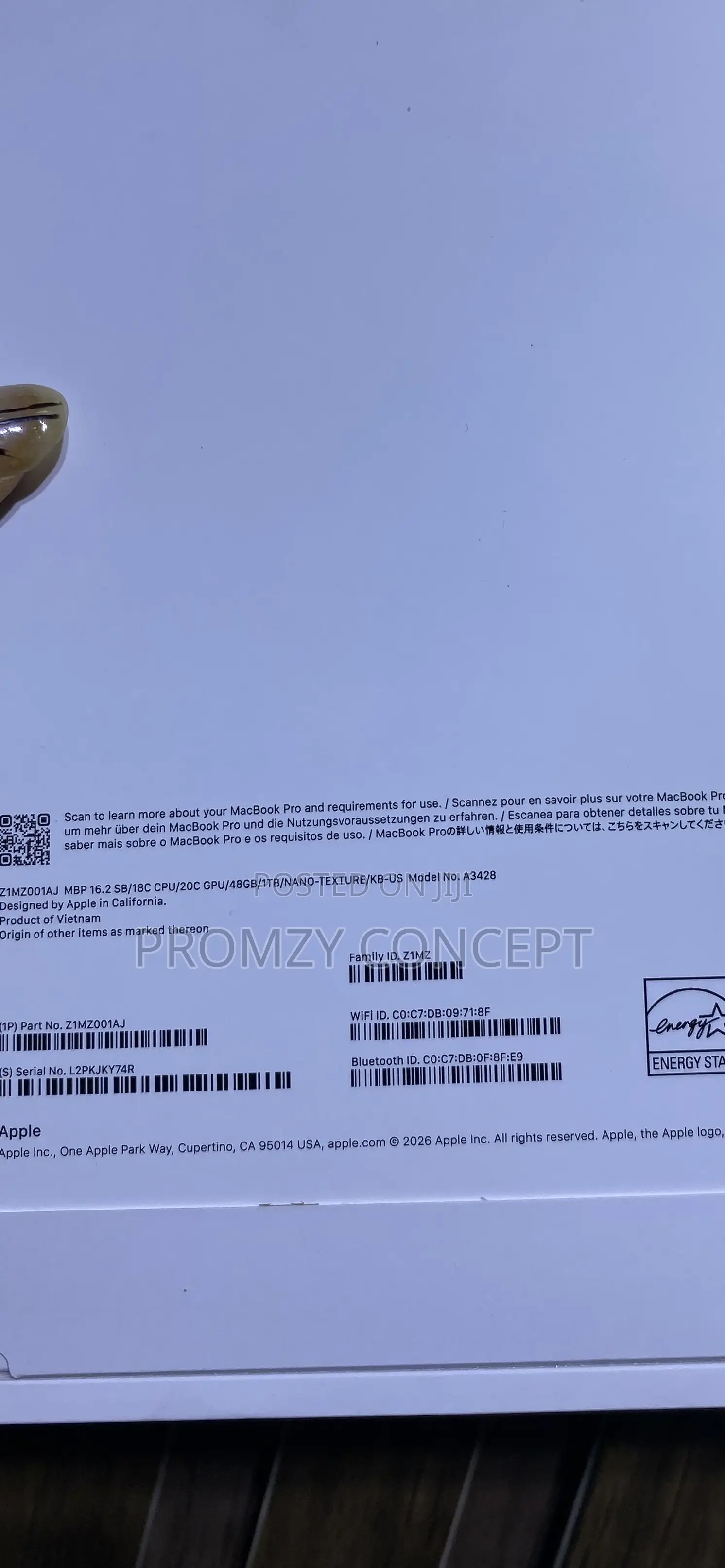 New Laptop Apple MacBook Pro 2026 M5 Pro 48GB Apple M5 Pro SSD 1T