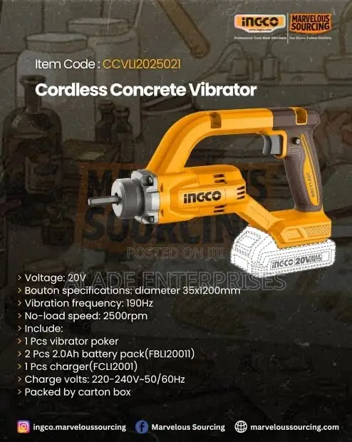 Ingco Cordless Concrete Vibrator