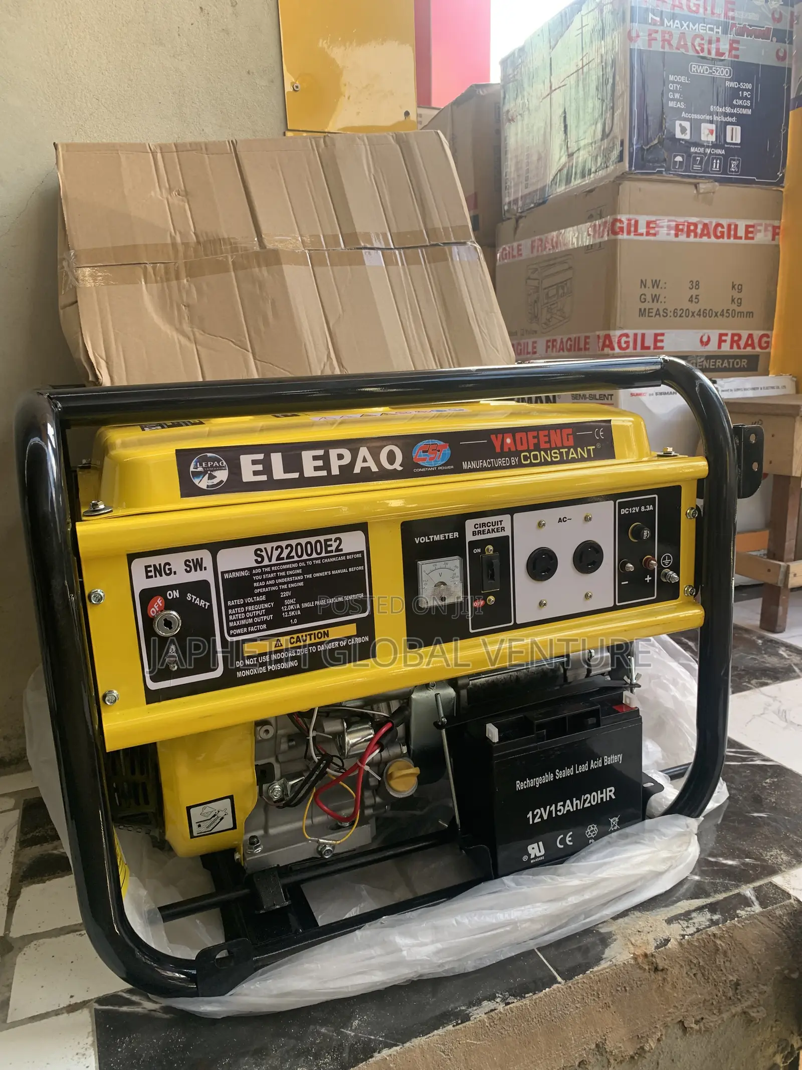 Elepaq Constant 22000E2 Generator – 10KVA Heavy Duty Generator