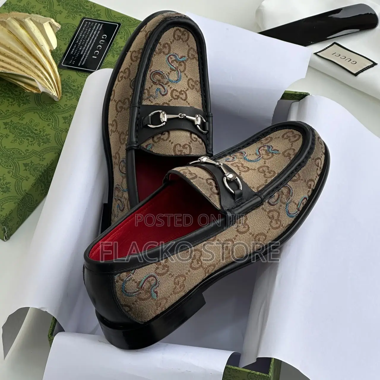 Original Gucci Snake Luxury Loafers Shoes