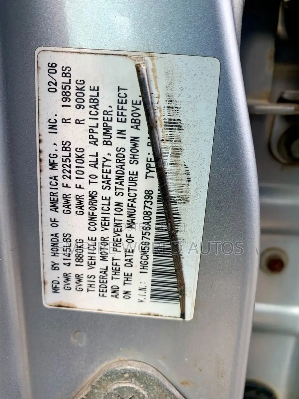 Honda Accord 2006 Silver