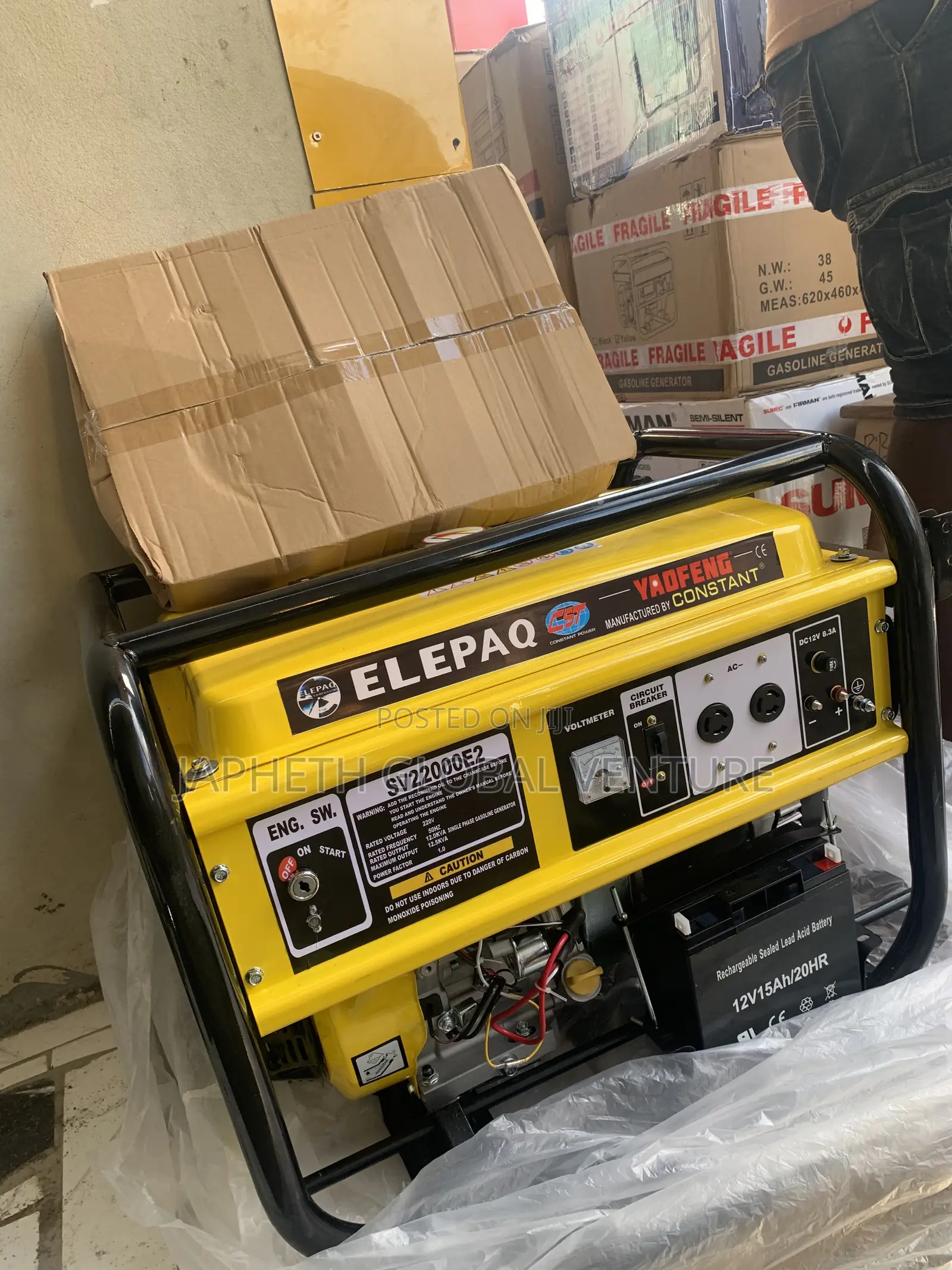 10KVA Elepaq Constant 22000E2 Generator – Reliable Power Supply