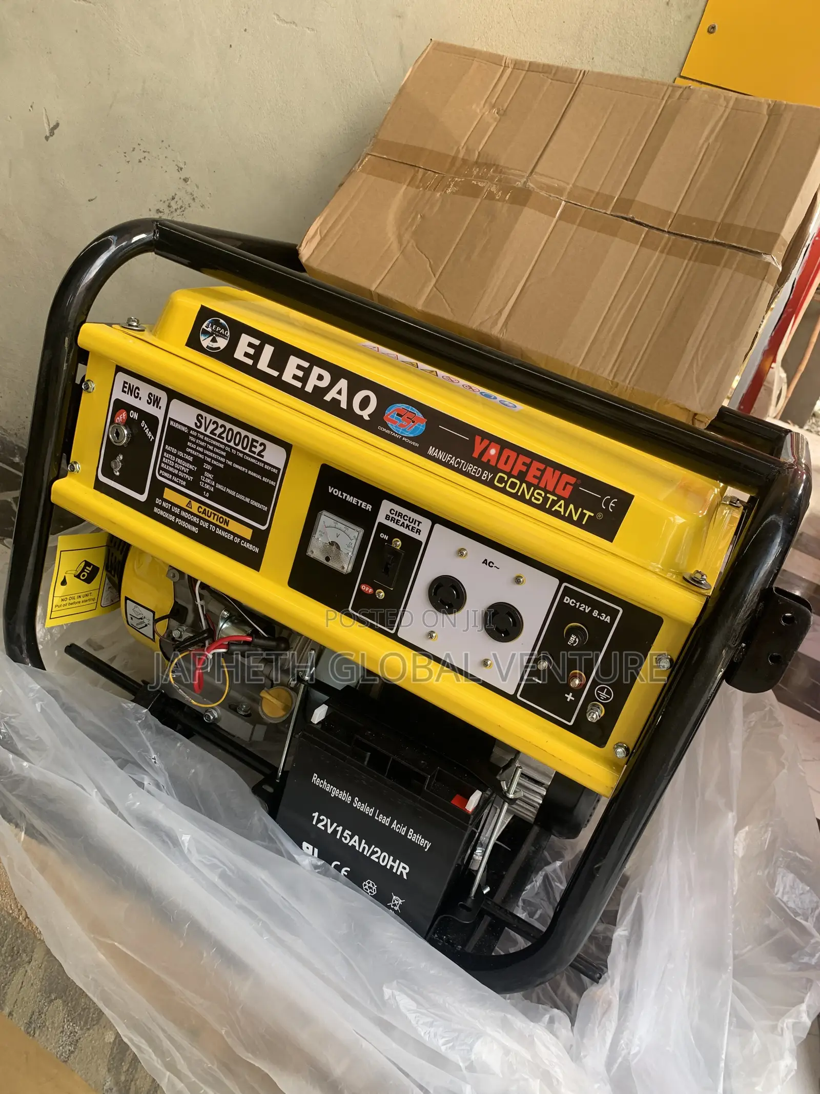10KVA Elepaq Constant 22000E2 Generator – Reliable Power Supply