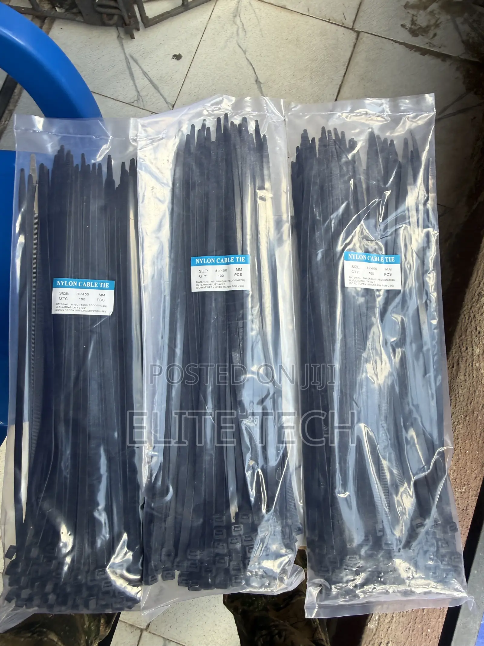 Extra Wide Heavy Duty Nylon Cable Ties 400mm X 7.6mm (100 Pieces)