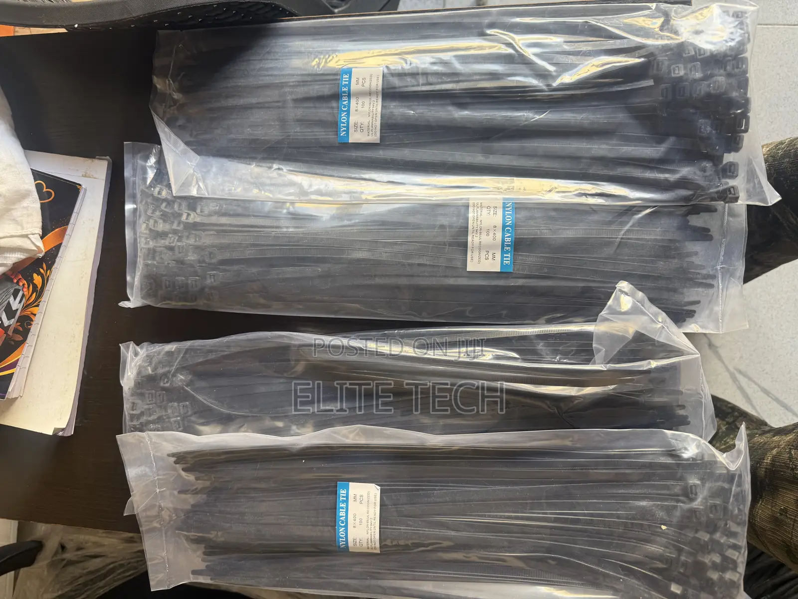 Extra Wide Heavy Duty Nylon Cable Ties 400mm X 7.6mm (100 Pieces)