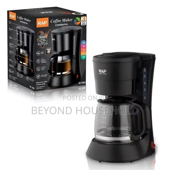 RAF 600W Electric Coffee Maker – 600ml Glass Carafe Coffee Machine