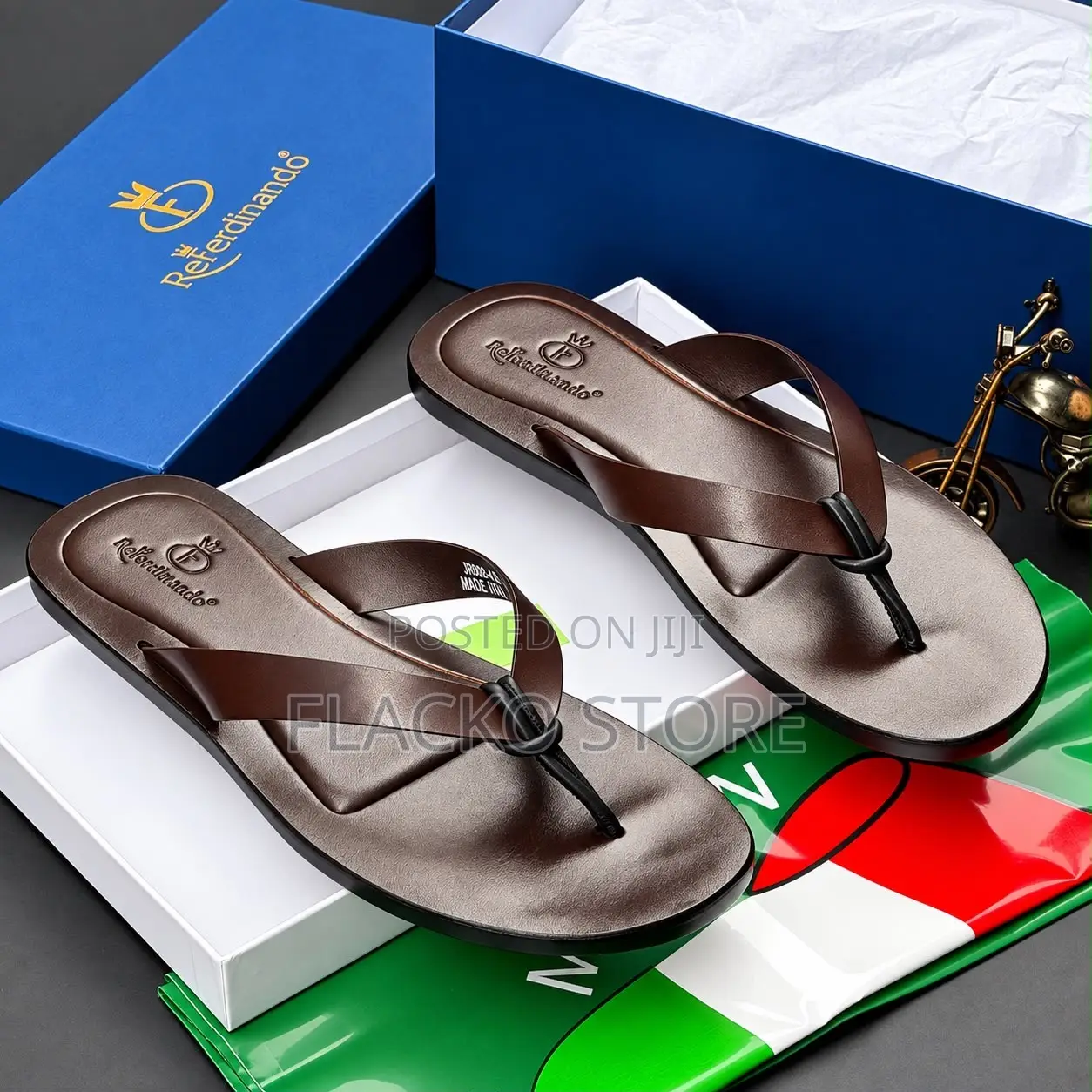 High Quality Re Ferdinando Italian Leather Slippers