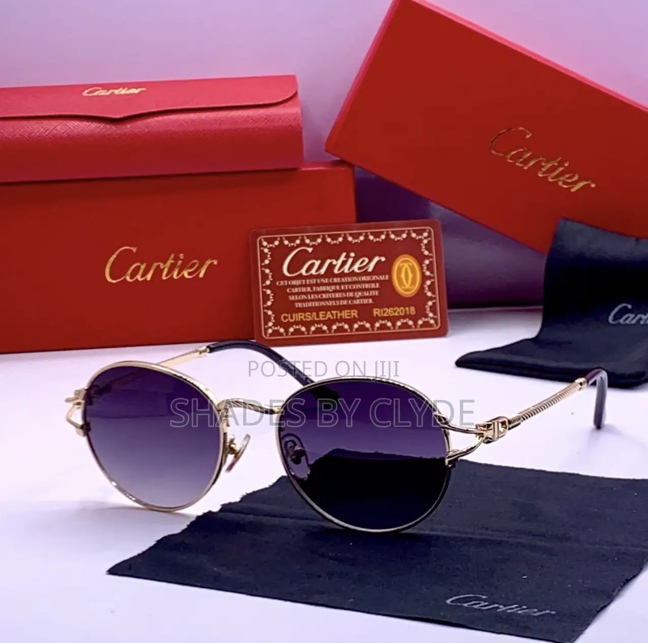 Luxury Cartier Multi Gradient Sunglasses – Elegant Designer Statement