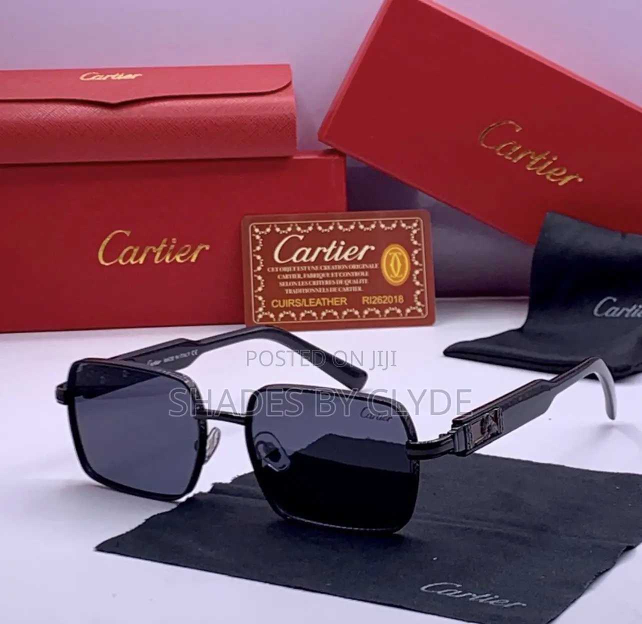 Exquisite Cartier Gold-Tone Square Sunglasses–Gradient Lens Collection