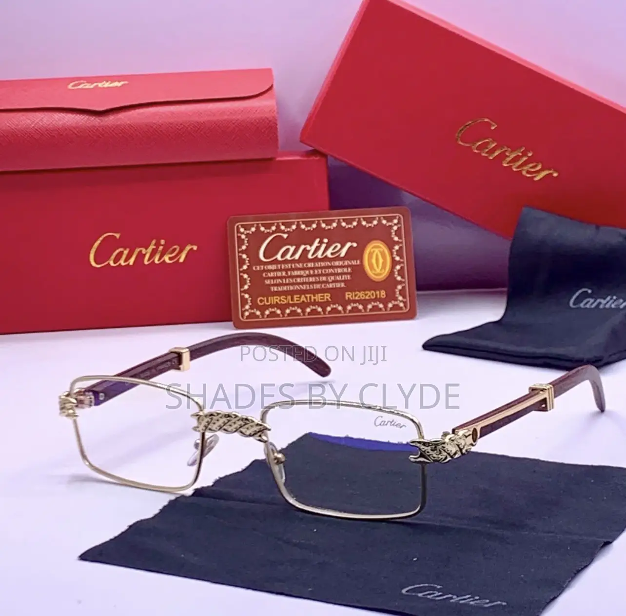 Authentic Luxury Cartier Gold Eyewear – Complete Designer Set