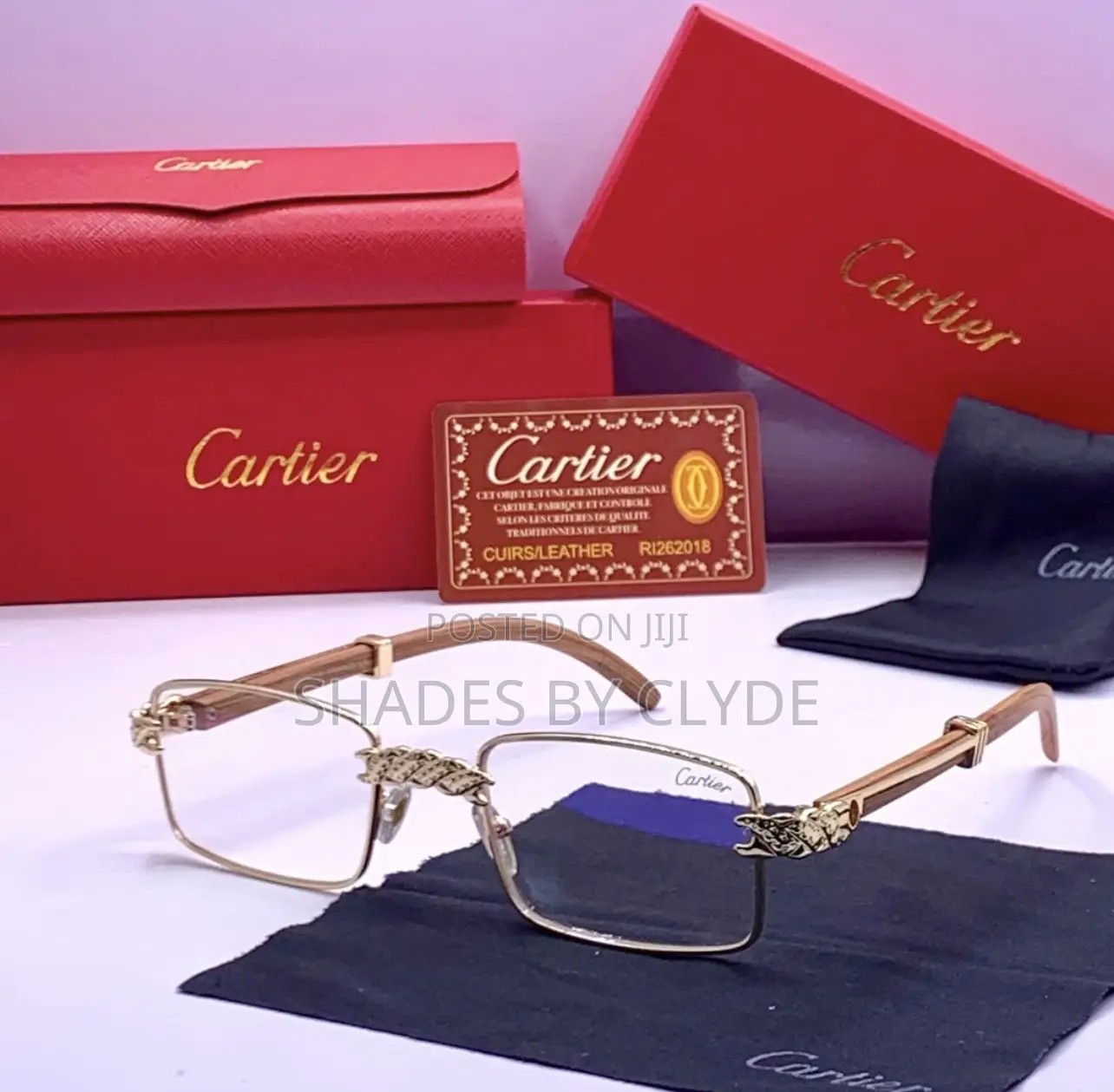 Authentic Luxury Cartier Gold Eyewear – Complete Designer Set