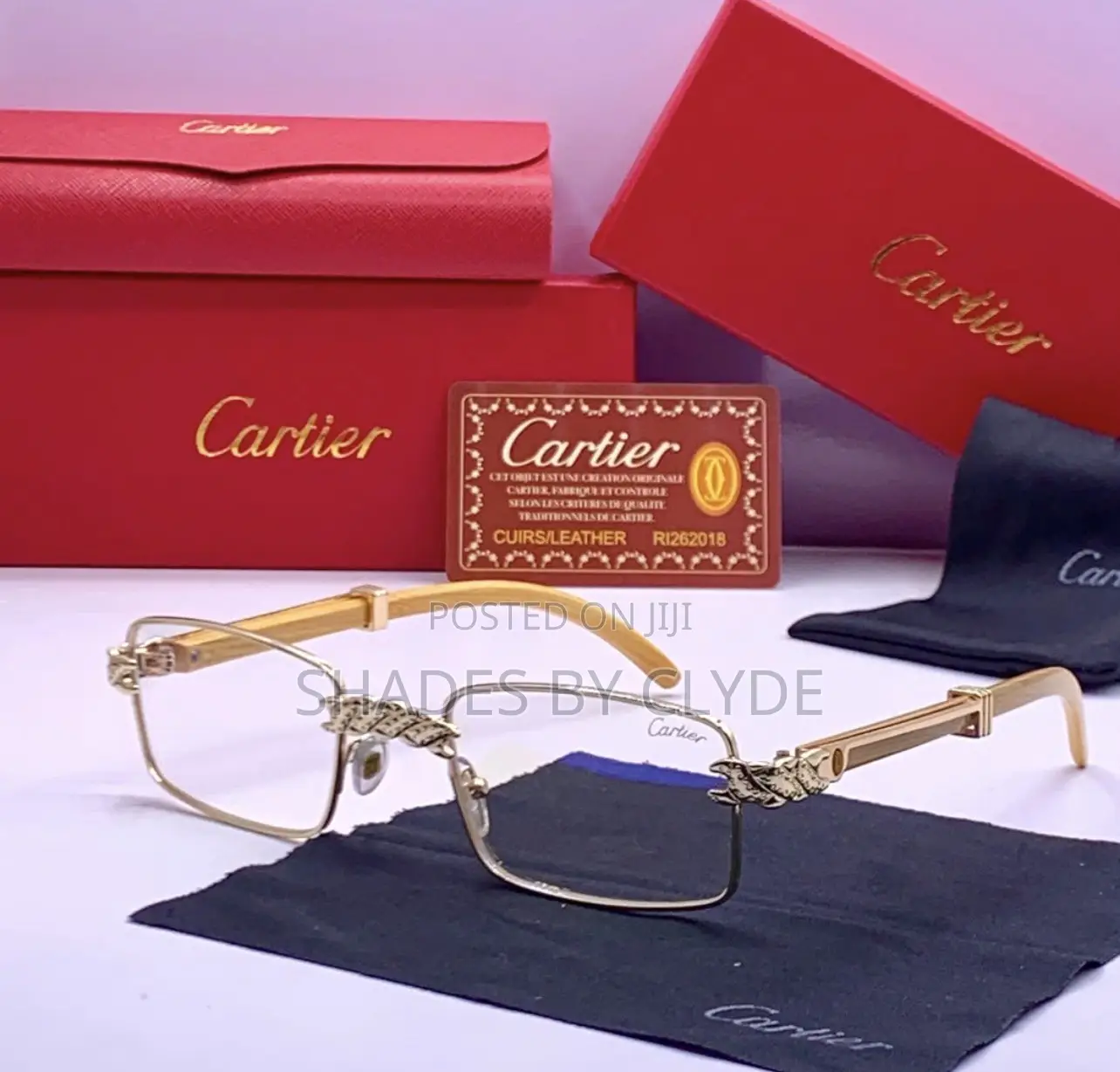 Authentic Luxury Cartier Gold Eyewear – Complete Designer Set
