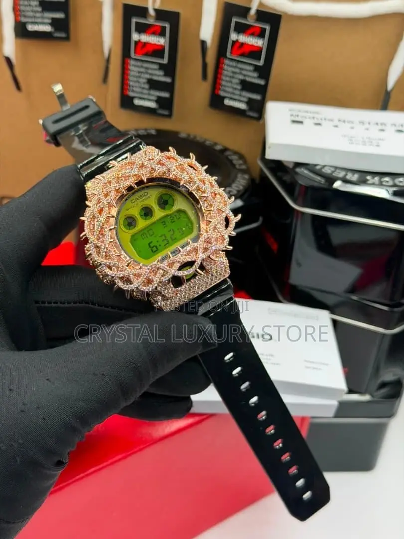 CZ Iced Out Quality Luxury Men G-Shock Wristwatch