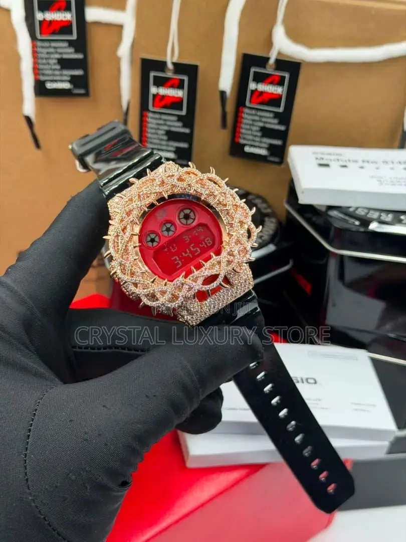 CZ Iced Out Quality Luxury Men G-Shock Wristwatch