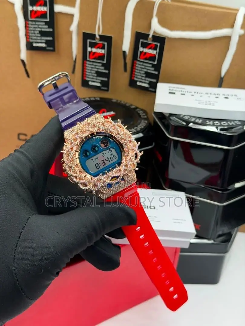 CZ Iced Out Quality Luxury Men G-Shock Wristwatch