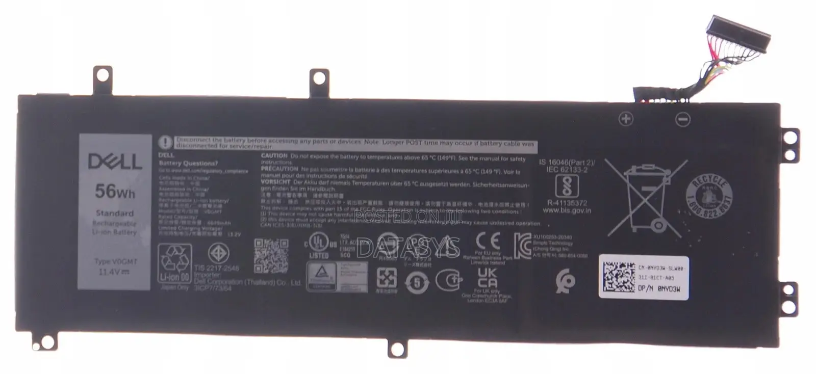 Original Battery DELL XPS 15 9560 9570 V0GMT