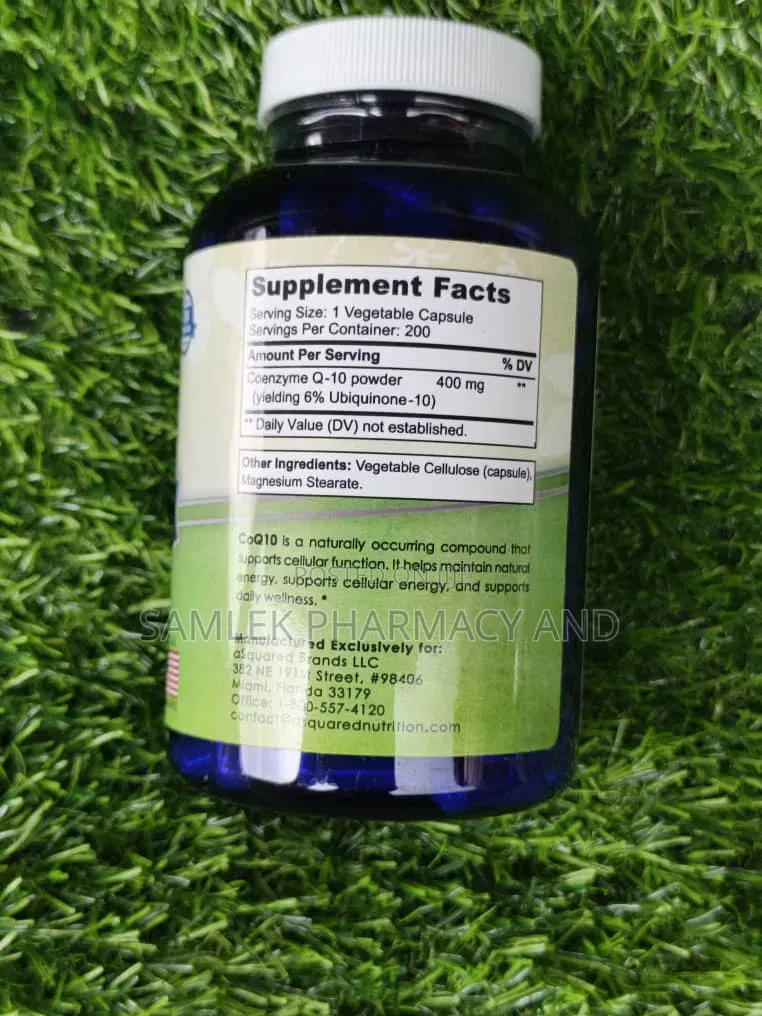 aSquared Nutrition CoQ10 400mg Maximum Strength, 200 Caps- 6months+