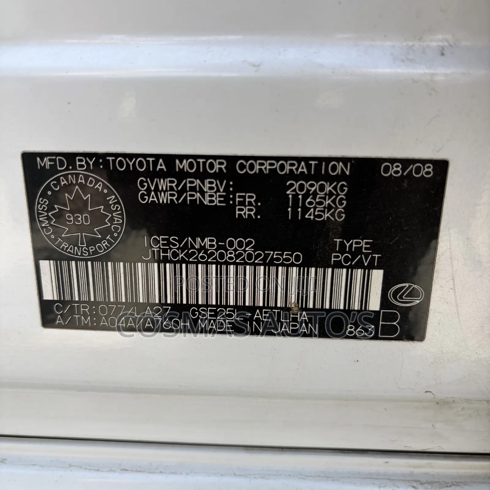 Lexus IS 250 2009 White