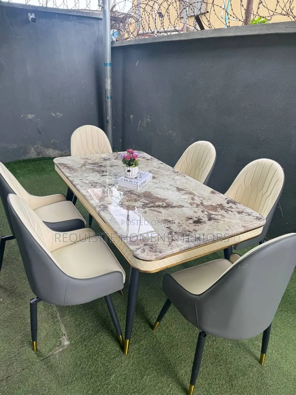 Luxury Marble Top 6 Seater Dining Set