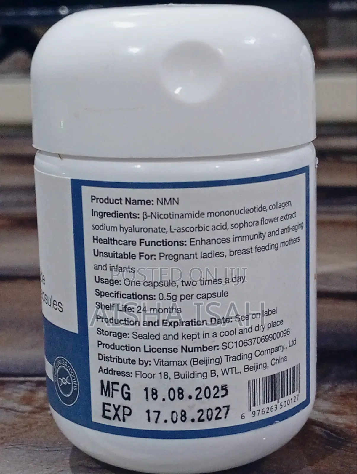Vmax NMN B- Nicotinamide Mononucleotide Capsules Health Supplements