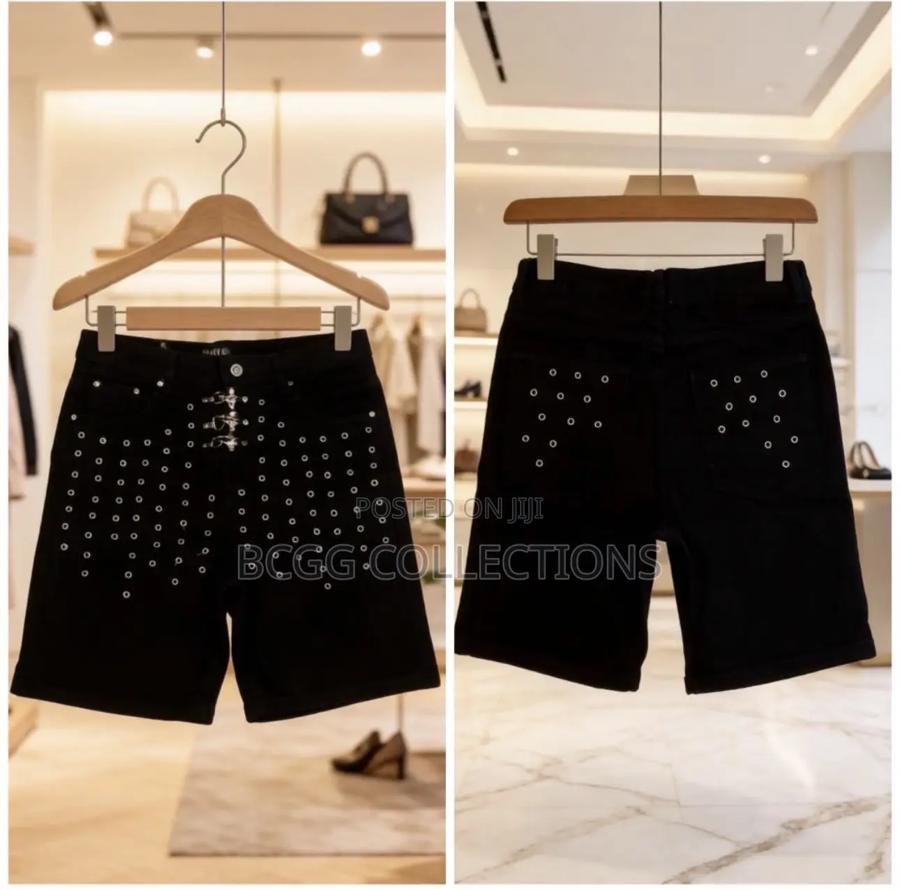 Designer Studded Metal Clasp Denim