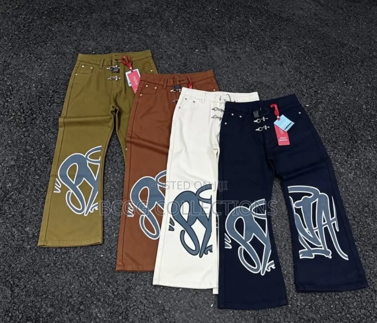 Designer Graphic Script Loose-Fit Streetwear Trousers
