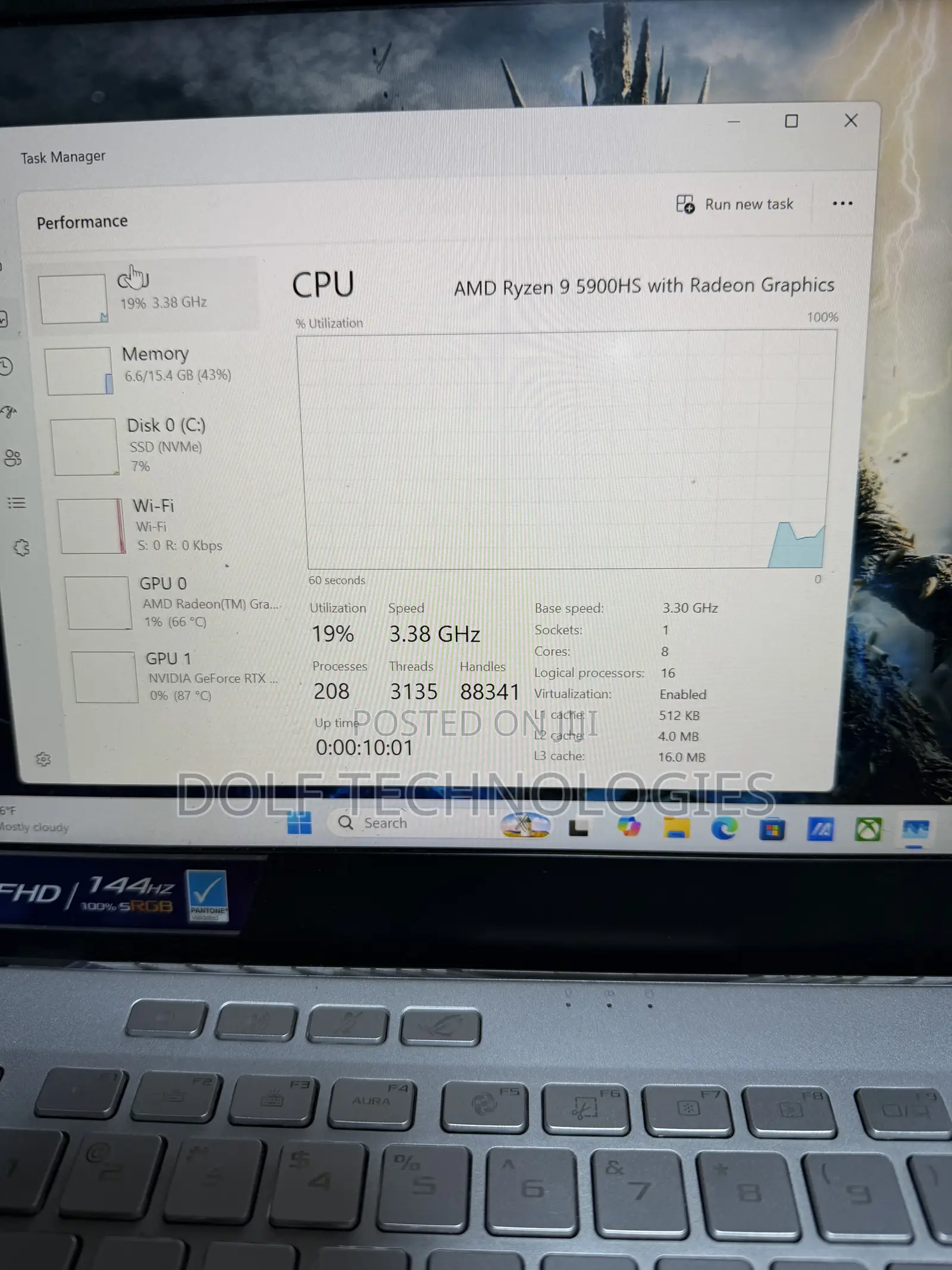 Laptop Asus ROG Zephyrus G14 16GB AMD Ryzen 9 SSD 1T