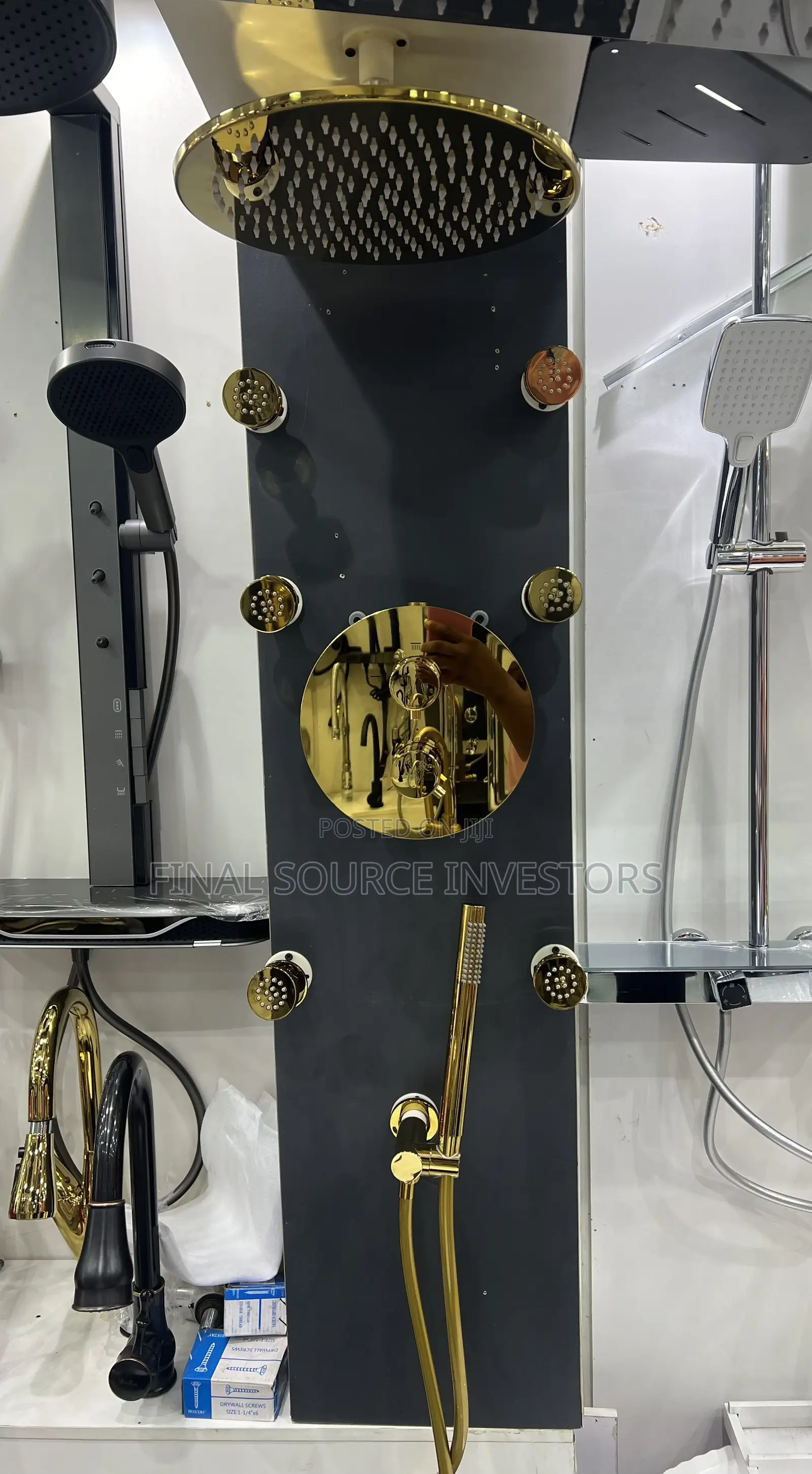 Luxury Gold Conduit Shower Set