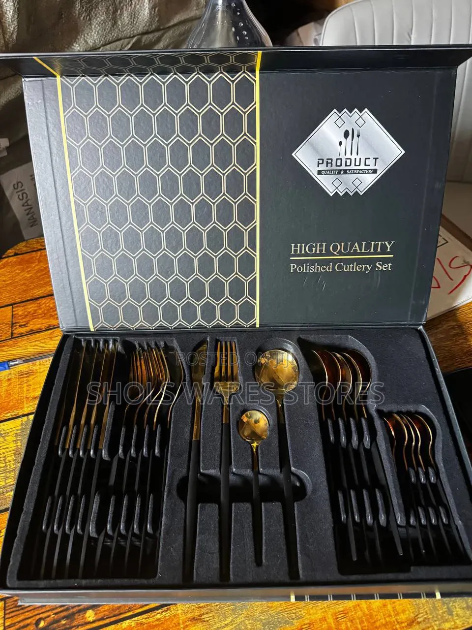 24PCS Luxury Black Cutlery Set