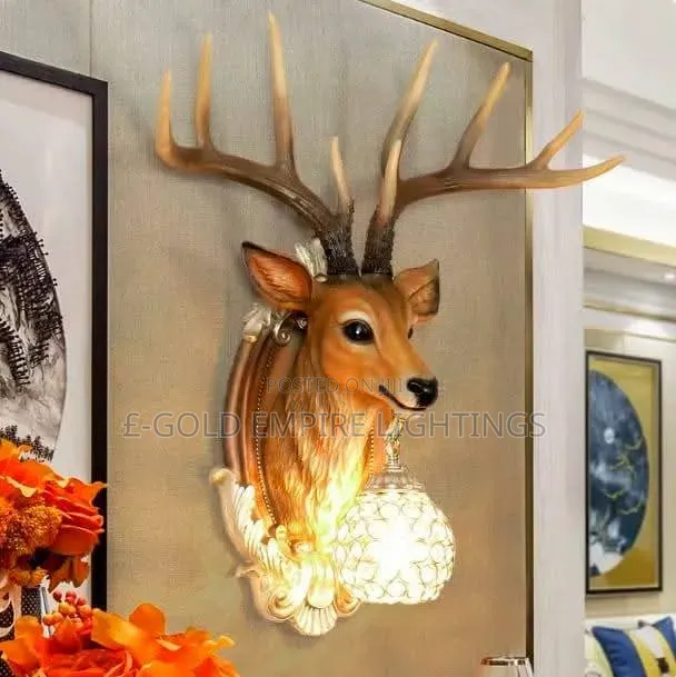 Luxury Deer Head Wall Light – Gold Decorative LED Wall Lamp