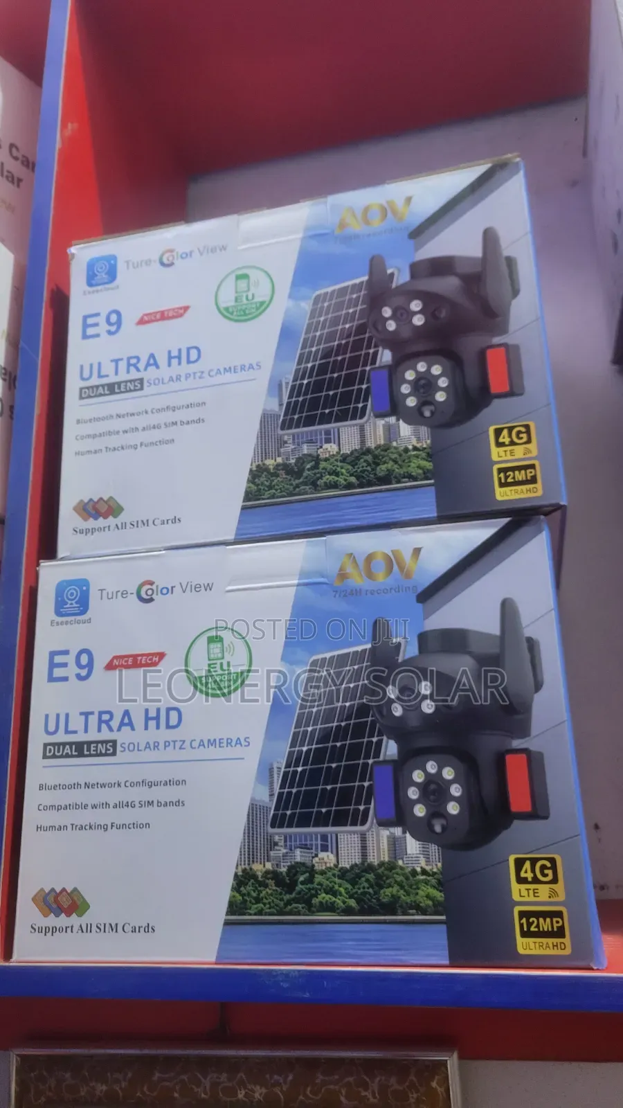 Essecloud Dual Lens Solar Camera AOV 12mp ( All 4g Sim Enable)