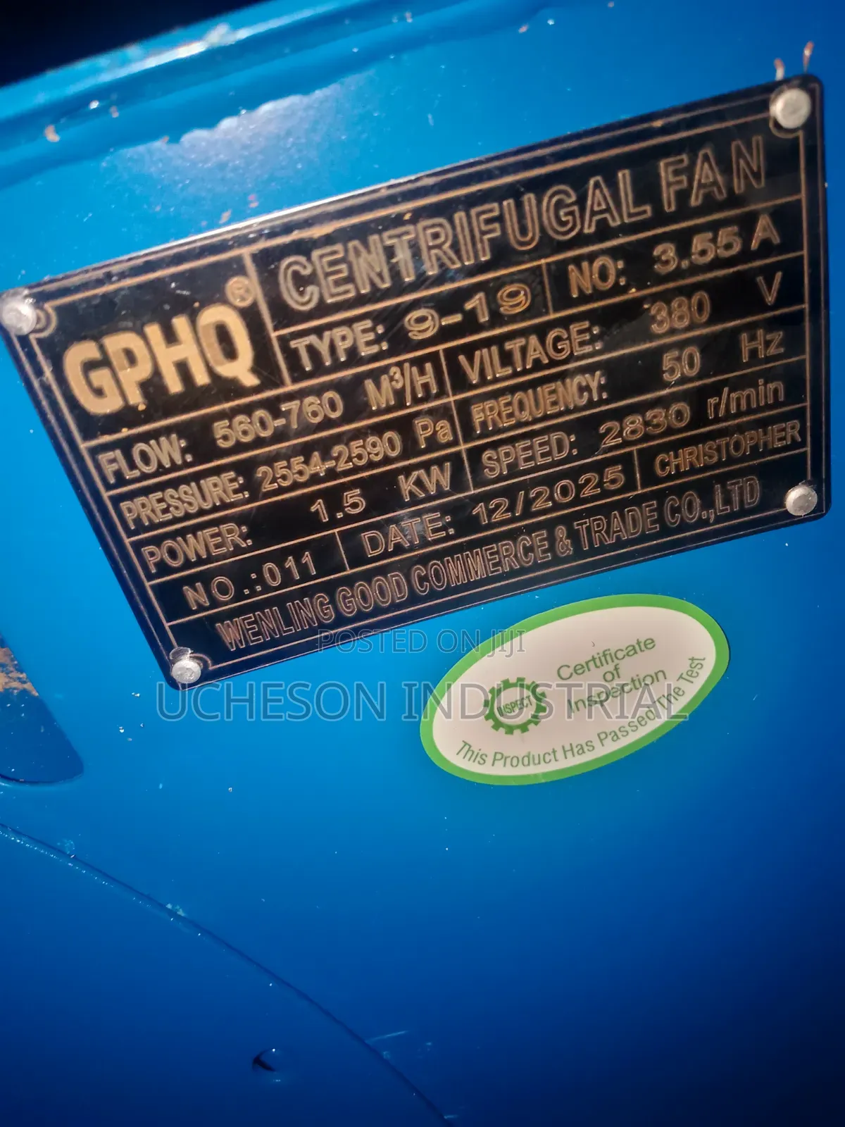 Industrial High Pressure Blower Fan for Oven Boiler Dryer Etc