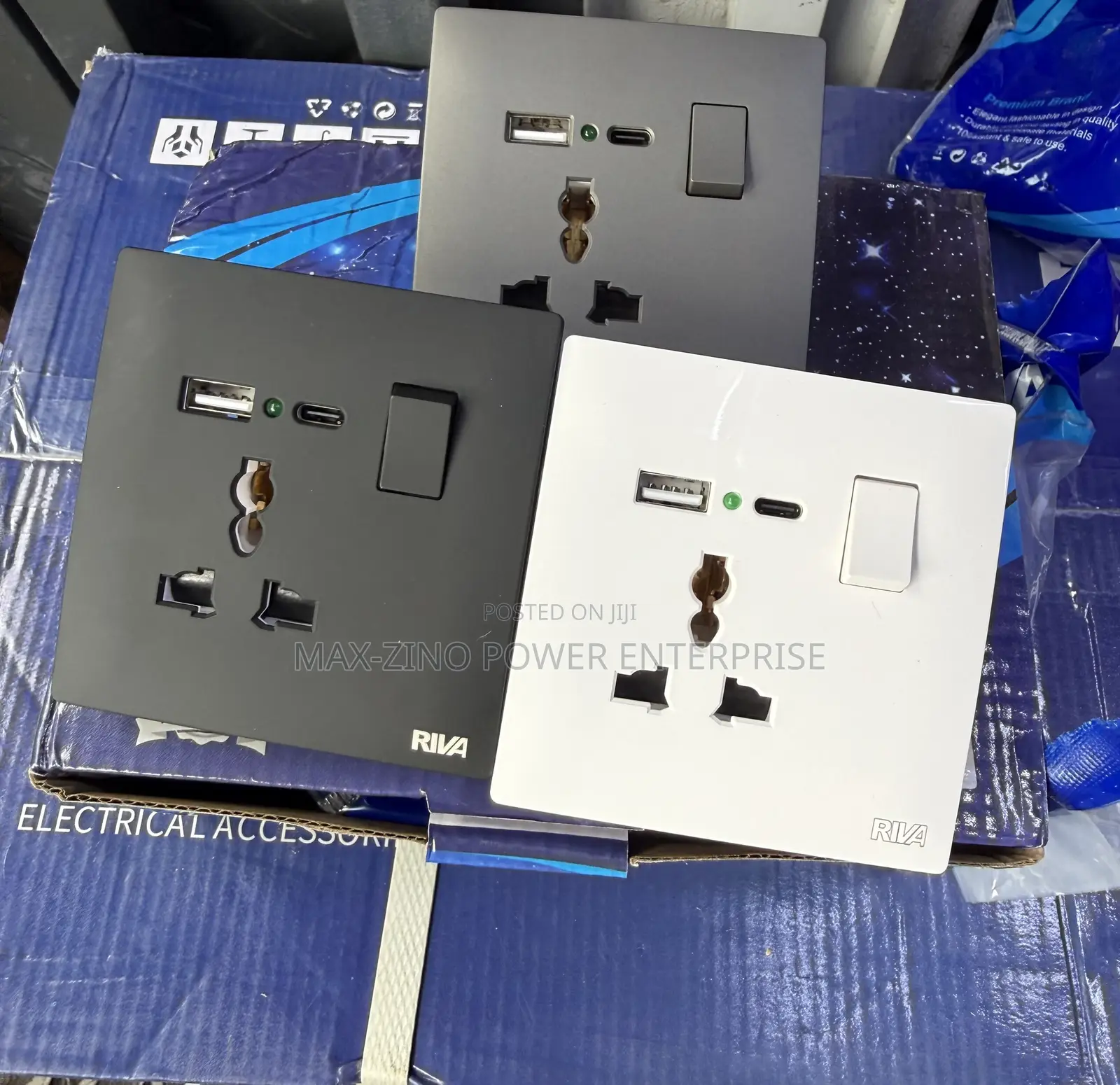RIVA Electric Luxury Switches and Sockets With USB and Type-C