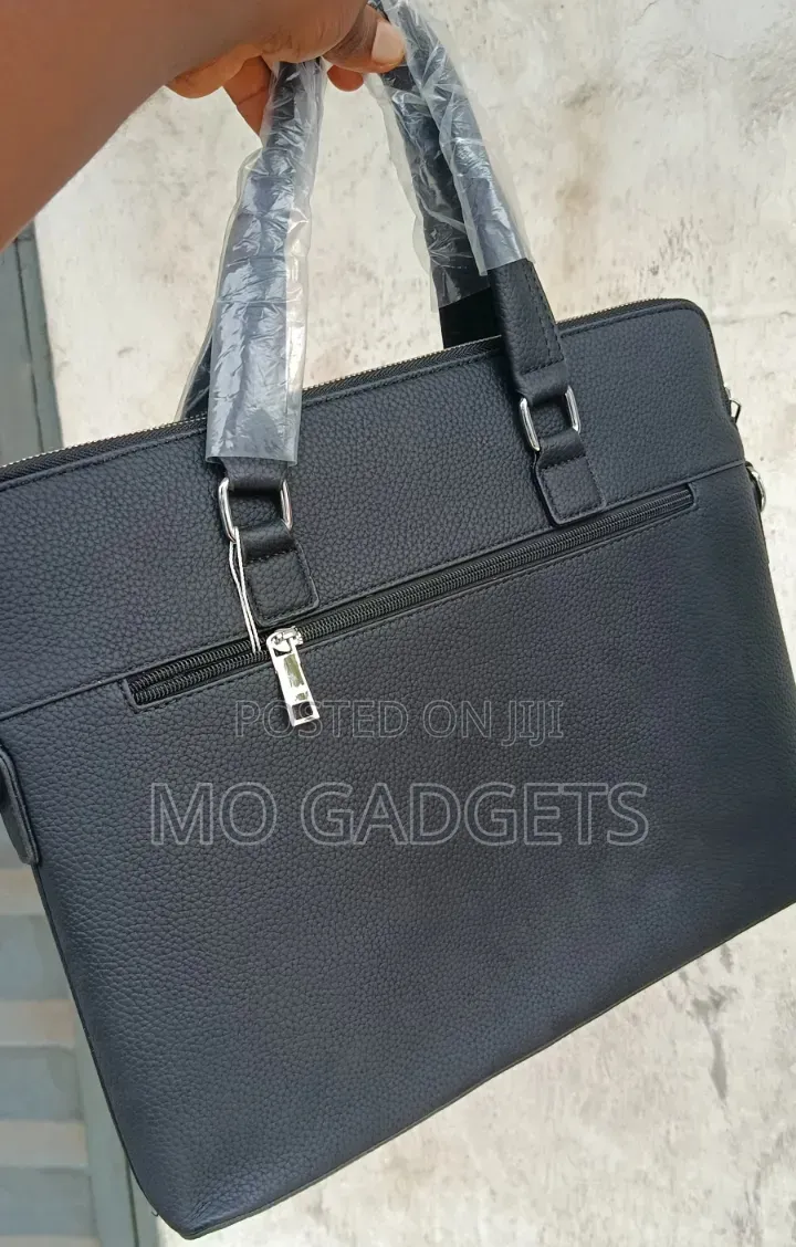 Executive Men's Designer Business Briefcase / Laptop Bag – Black/Brown
