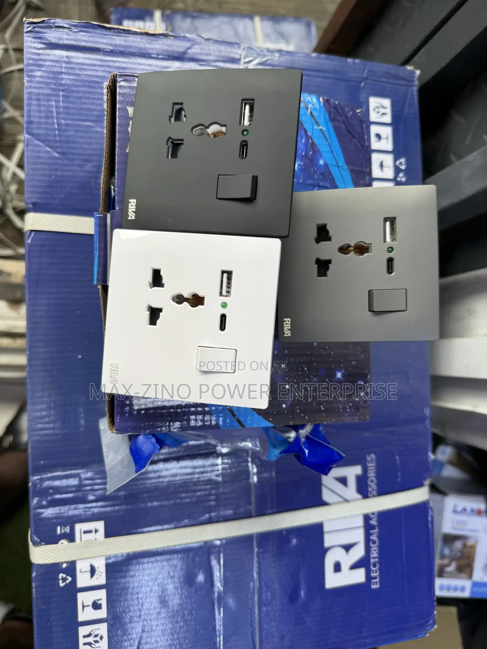 White Color of RIVA Electric Switches and Sockets