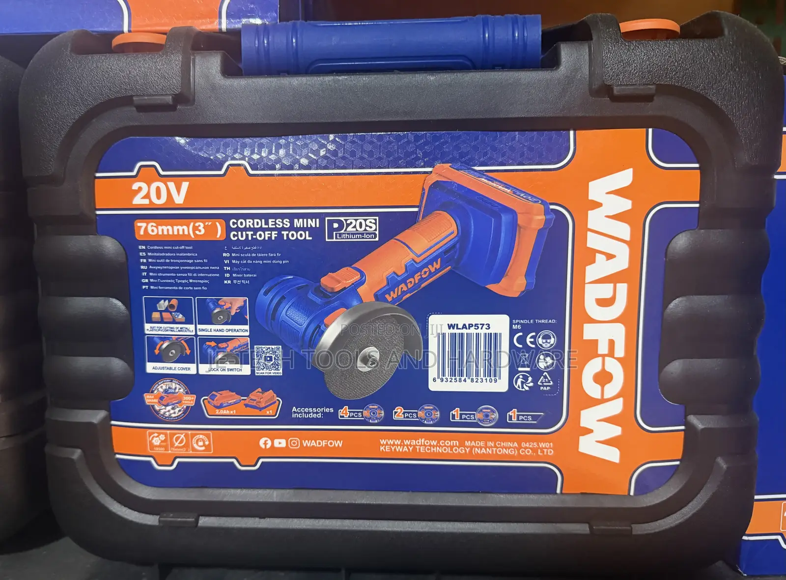 Wadfow 20V Cordless Mini Cut-Off Tool (Model WLAP573)