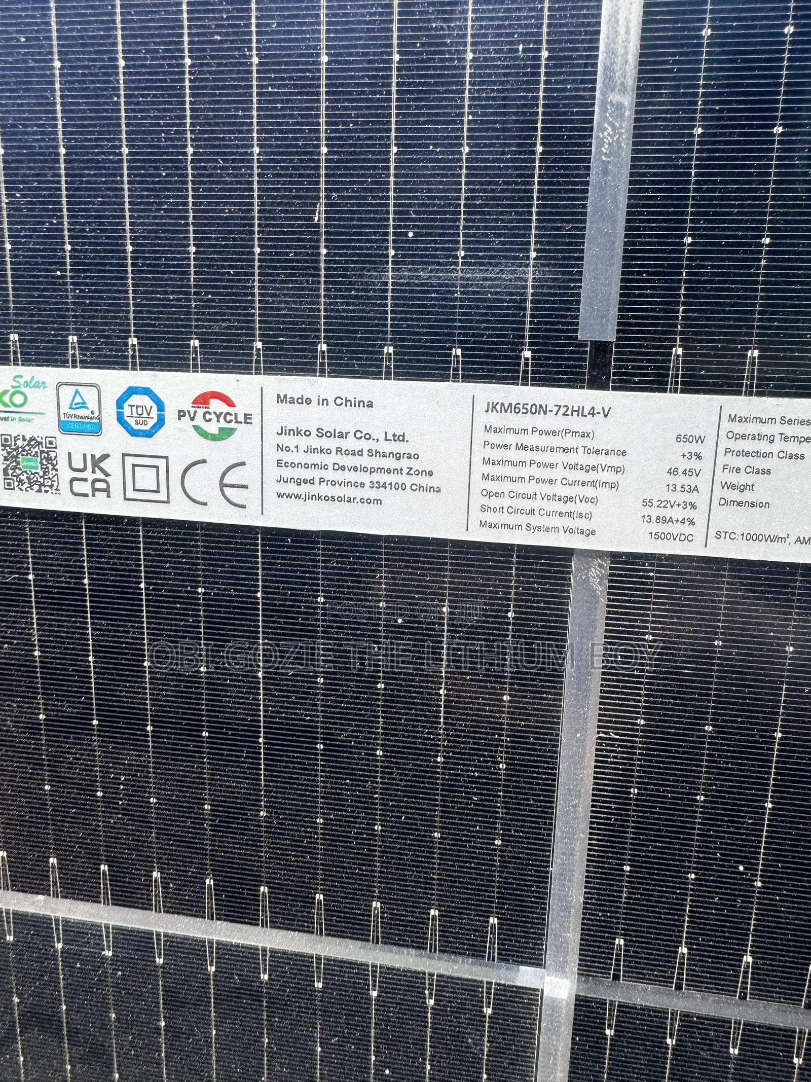 650w Jinko Solar Panel With 5 Year Warranty
